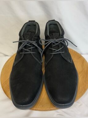 ECCO MENS SHOES CS20 HYBRID BLACK NUBUCK LEATHER CHUKKA LACEUP NEW, SIZE 10-10.5
